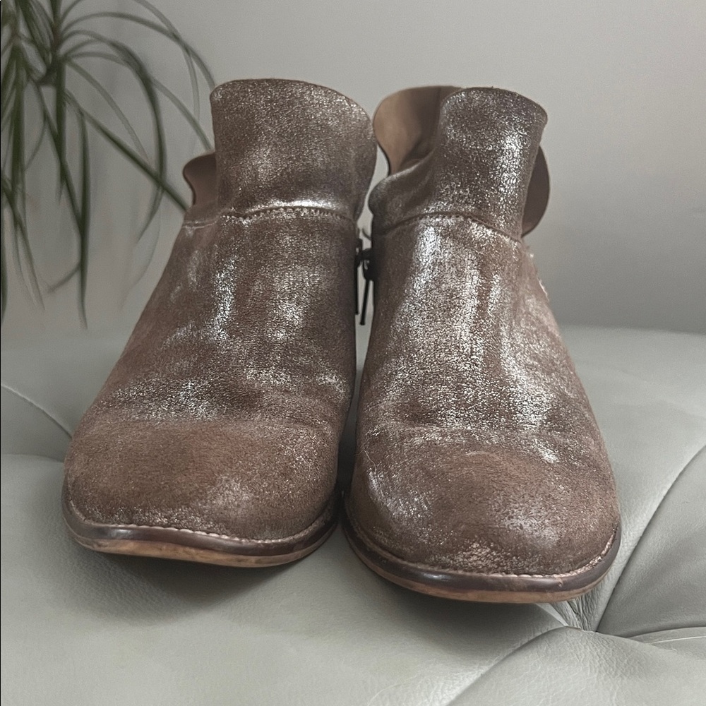Seychelles Brown and Metallic Silver Ankle Boots